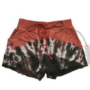 NWT Young Fabulous & Broke Tie Dye Shorts, Hippie High Rise Lace Up Boho Small